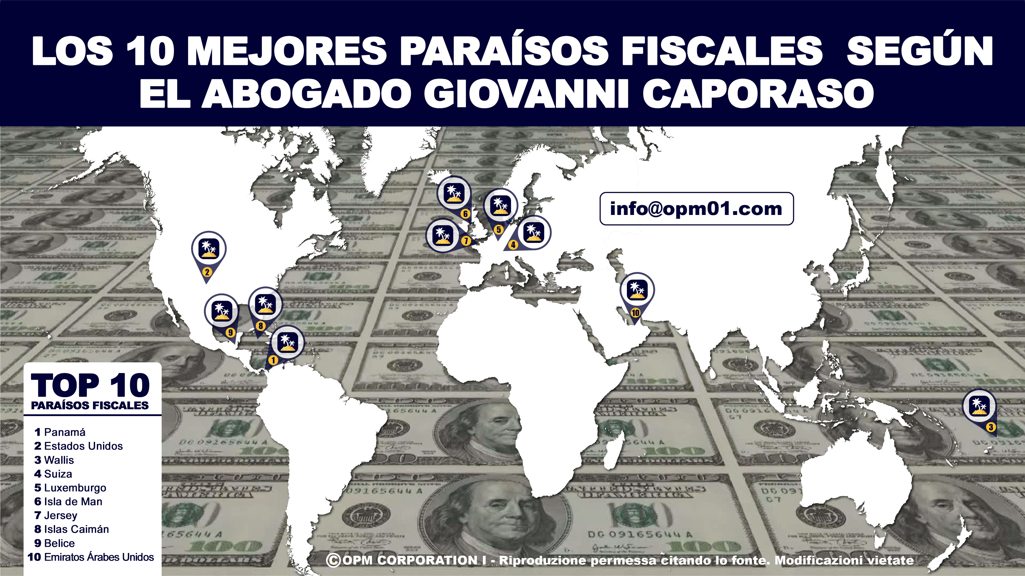 los 10 mejores paraísos fiscales mapa